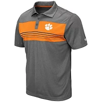 Colosseum Heathered Charcoal Clemson Tigers Smithers Polo