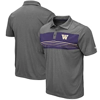 Colosseum Heathered Charcoal Washington Huskies Smithers Polo
