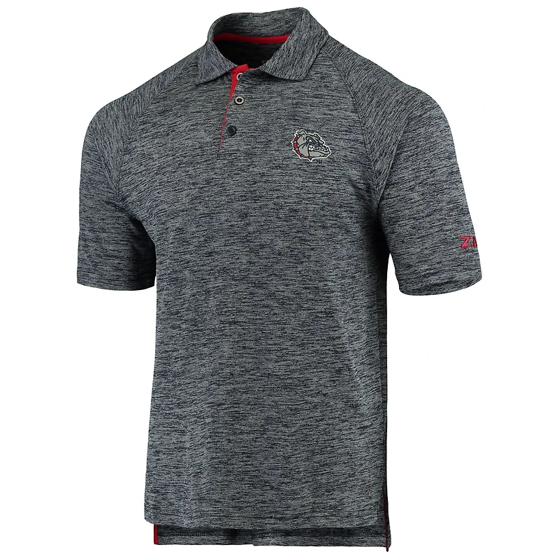 Colosseum Heathered Gonzaga Bulldogs Down Swing Raglan Polo