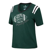 Colosseum Heathered Michigan State Spartans 15 Min Early Football V-Neck T-Shirt