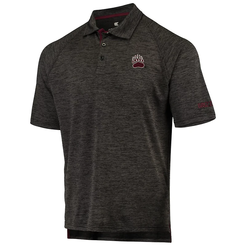 Colosseum Heathered Montana Grizzlies Down Swing Raglan Polo