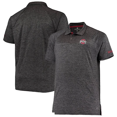 Colosseum Heathered Ohio State Buckeyes Big  Tall Down Swing Polo