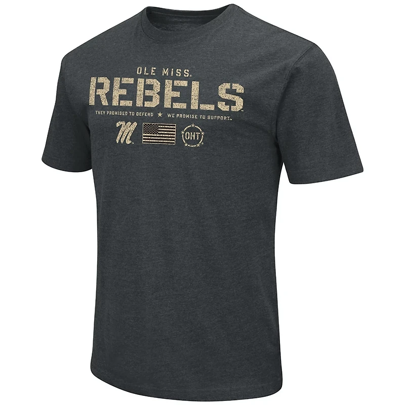 Colosseum Heathered Ole Miss Rebels OHT Military Appreciation Flag 20 T-Shirt