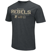 Colosseum Heathered Ole Miss Rebels OHT Military Appreciation Flag 20 T-Shirt