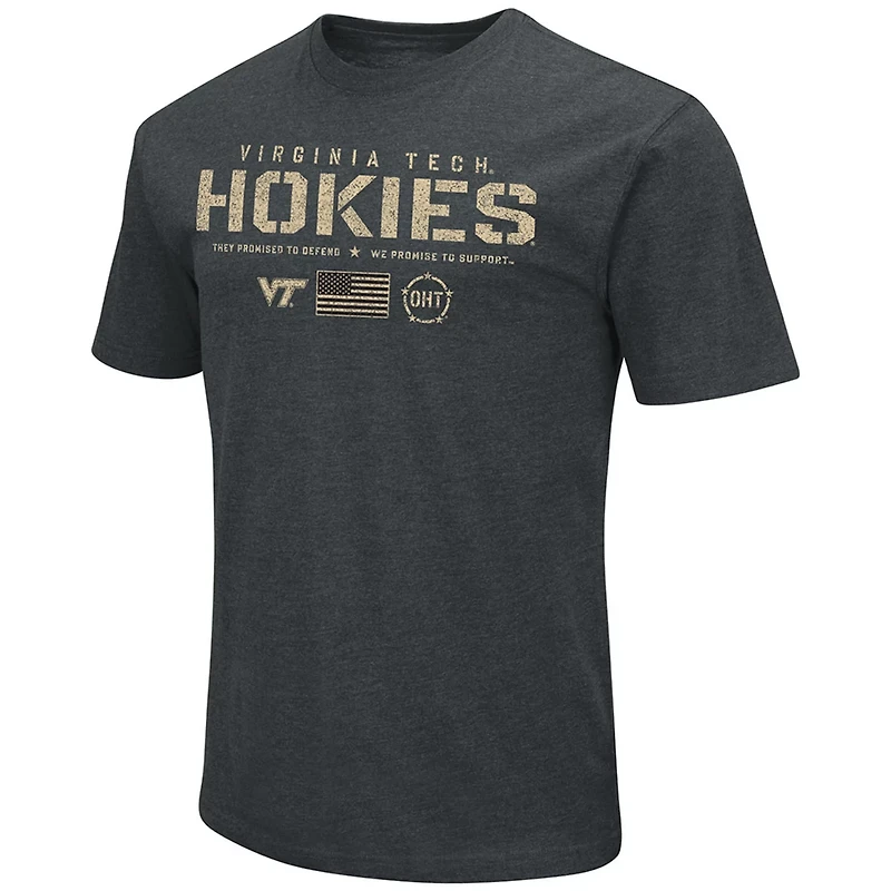 Colosseum Heathered Virginia Tech Hokies OHT Military Appreciation Flag 20 T-Shirt