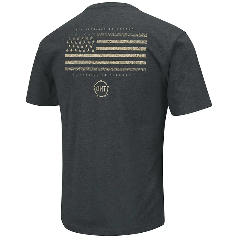 Colosseum Heathered West Virginia Mountaineers OHT Military Appreciation Flag 20 T-Shirt
