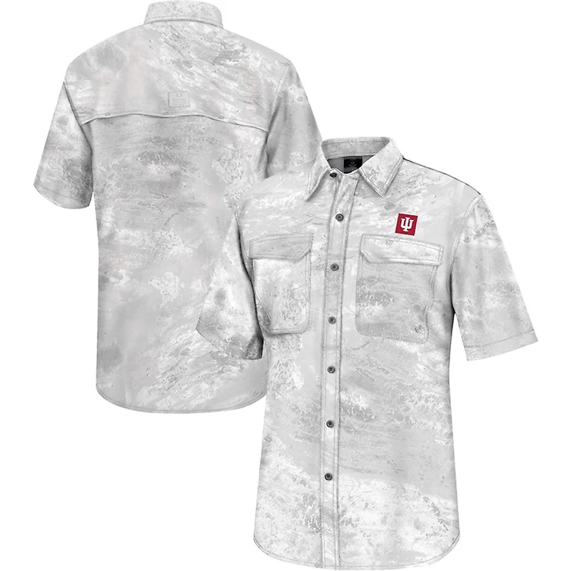 Colosseum Indiana Hoosiers Realtree Aspect Charter Full-Button Fishing Shirt
