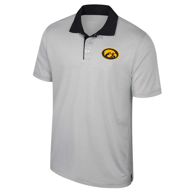 Colosseum Iowa Hawkeyes Big Tall Tuck Striped Polo