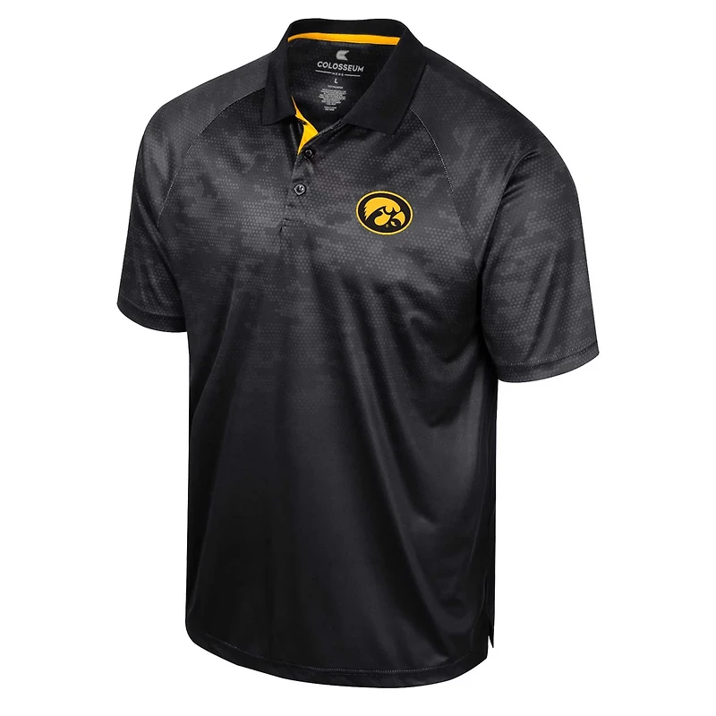 Colosseum Iowa Hawkeyes Honeycomb Raglan Polo