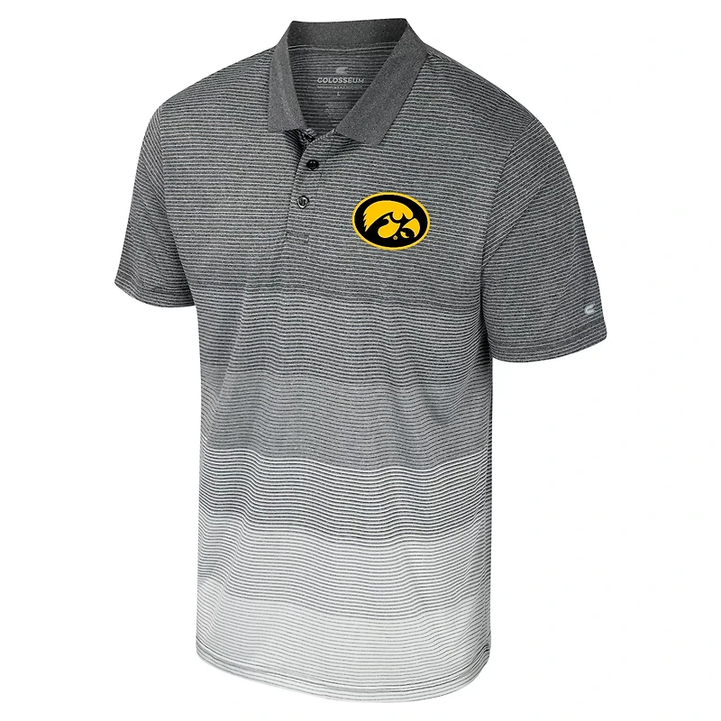 Colosseum Iowa Hawkeyes Striped Mesh Polo