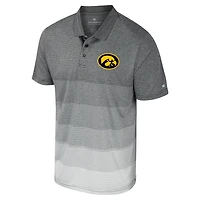 Colosseum Iowa Hawkeyes Striped Mesh Polo