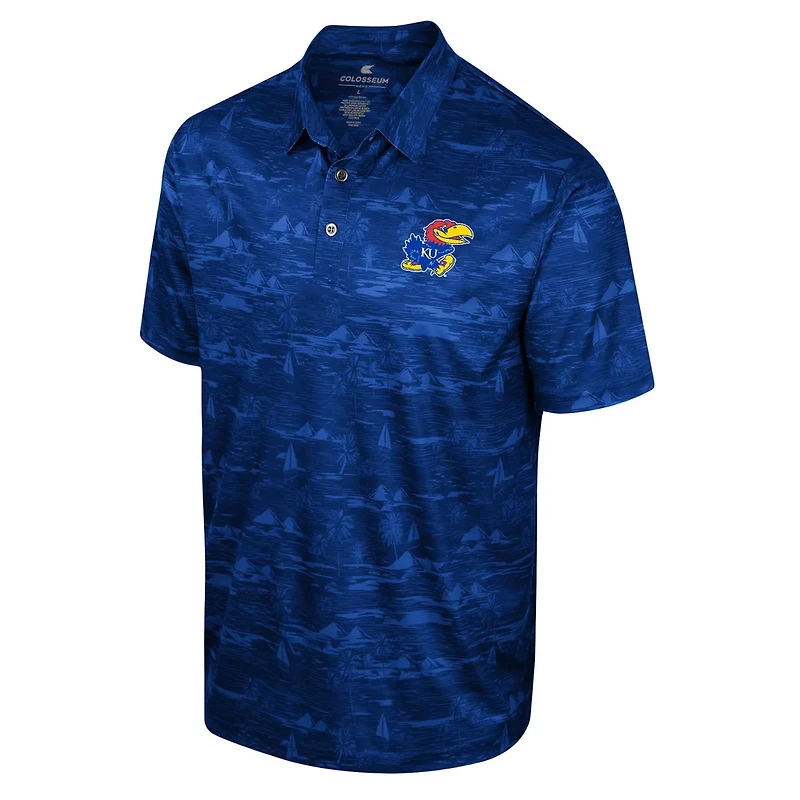 Colosseum Kansas Jayhawks Daly Print Polo