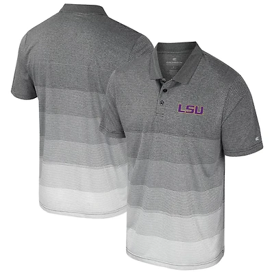 Colosseum LSU Tigers Striped Mesh Polo