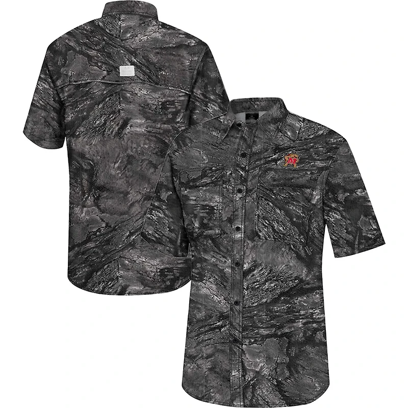 Colosseum Maryland Terrapins Realtree Aspect Charter Full-Button Fishing Shirt