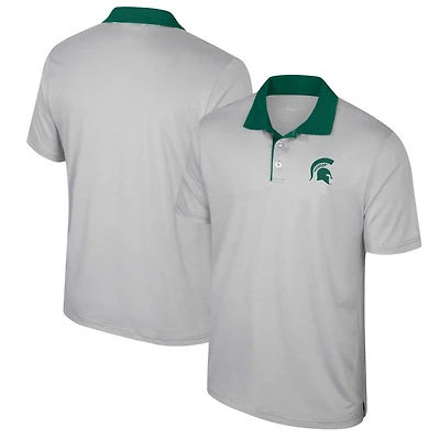 Colosseum Michigan State Spartans Big  Tall Tuck Striped Polo