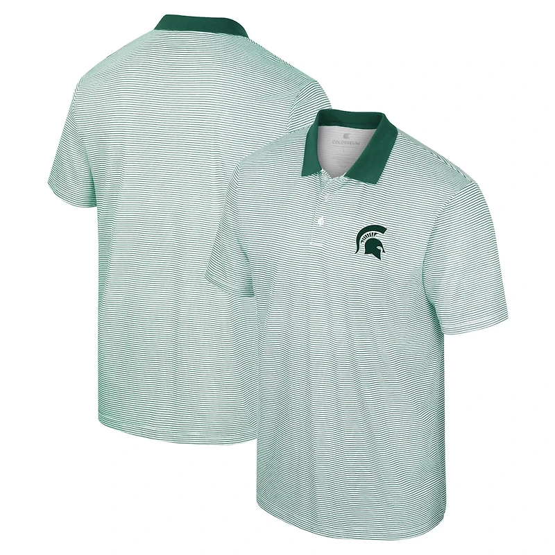 Colosseum Michigan State Spartans Print Stripe Polo