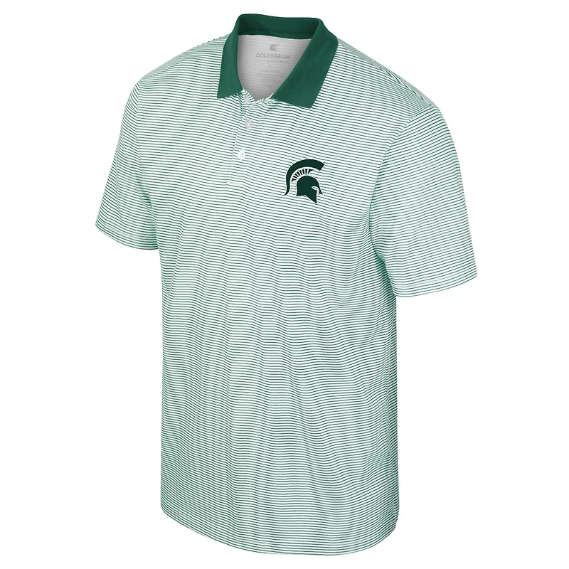 Colosseum Michigan State Spartans Print Stripe Polo