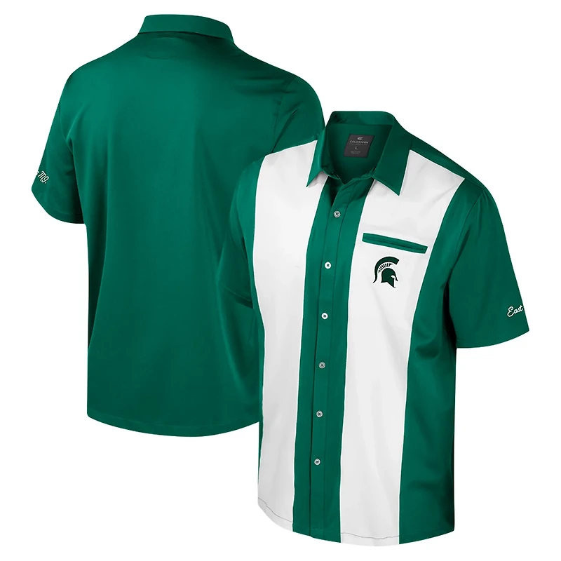 Colosseum Michigan State Spartans Strike Bowling Button-Up Shirt