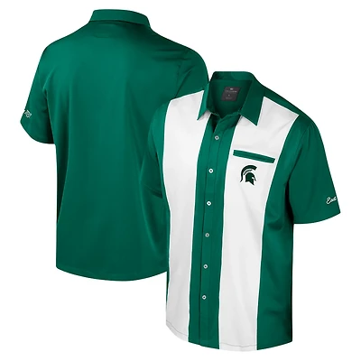 Colosseum Michigan State Spartans Strike Bowling Button-Up Shirt