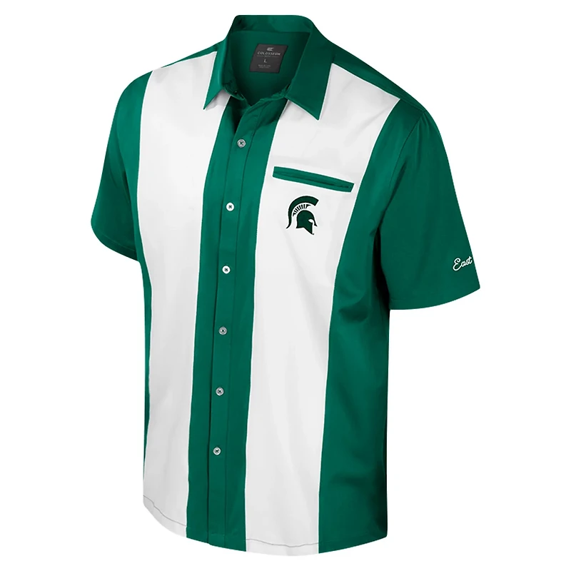 Colosseum Michigan State Spartans Strike Bowling Button-Up Shirt