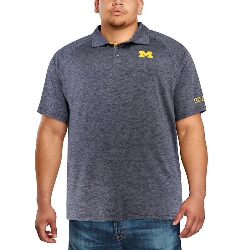 Colosseum Michigan Wolverines Big  Tall Down Swing Polo