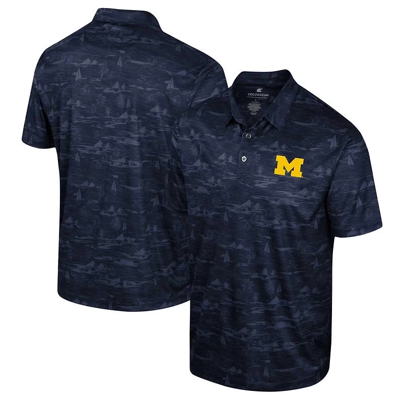 Colosseum Michigan Wolverines Daly Print Polo