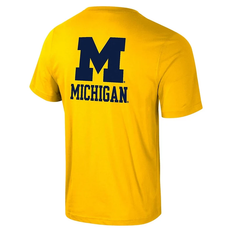 Colosseum Michigan Wolverines Logo Lockup 2-Hit Active Blend T-Shirt