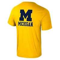 Colosseum Michigan Wolverines Logo Lockup 2-Hit Active Blend T-Shirt