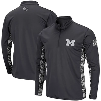 Colosseum Michigan Wolverines OHT Military Appreciation Digital Camo Lightweight Quarter-Zip Pullover