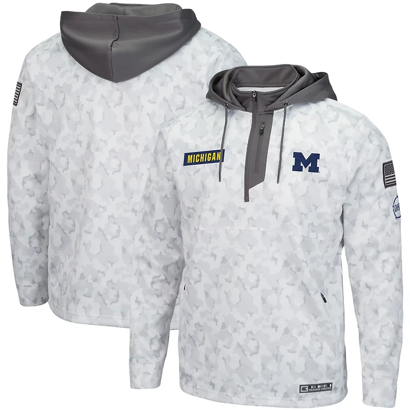 Colosseum Michigan Wolverines OHT Military Appreciation Quarter-Zip Hoodie