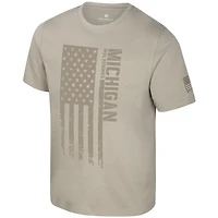 Colosseum Michigan Wolverines Operation Hat Trick Dune Flag T-Shirt