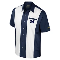 Colosseum Michigan Wolverines Strike Bowling Button-Up Shirt