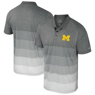 Colosseum Michigan Wolverines Striped Mesh Polo