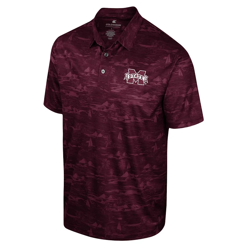 Colosseum Mississippi State Bulldogs Daly Print Polo