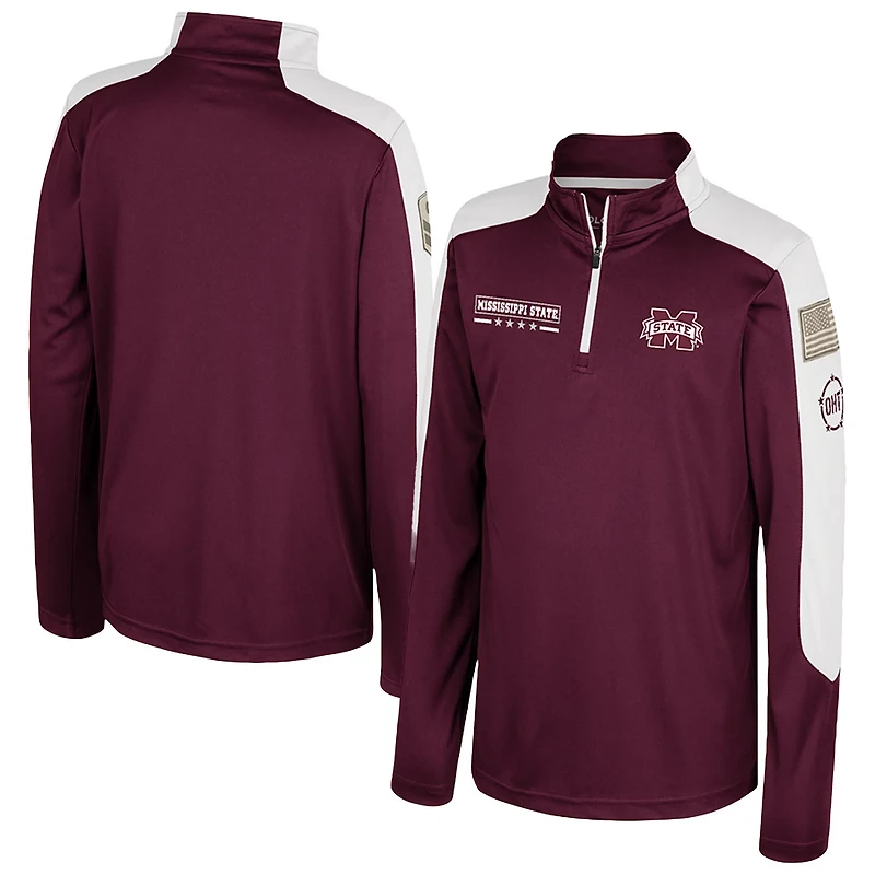 Colosseum Mississippi State Bulldogs OHT Military Appreciation Cyclone Quarter-Zip Windshirt