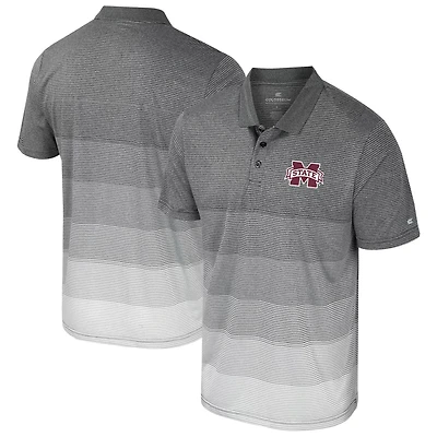 Colosseum Mississippi State Bulldogs Striped Mesh Polo