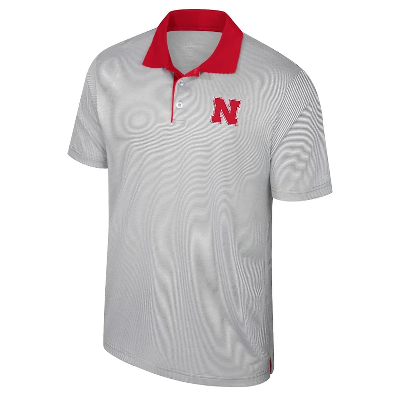 Colosseum Nebraska Huskers Big  Tall Tuck Striped Polo