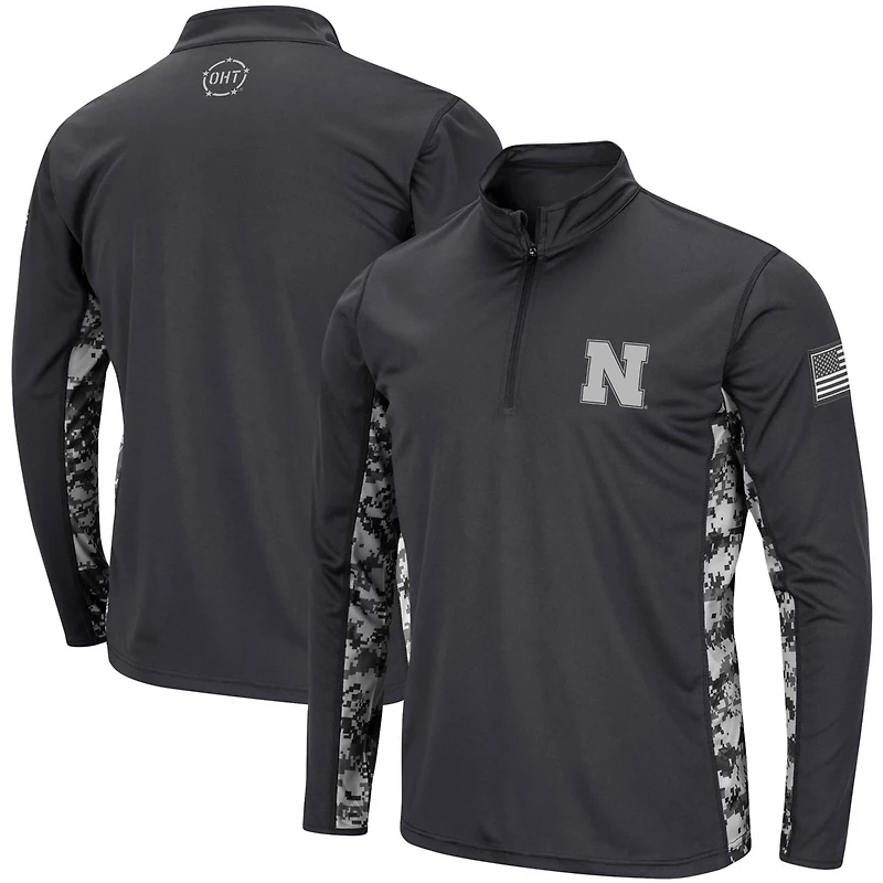 Colosseum Nebraska Huskers OHT Military Appreciation Digital Camo Lightweight Quarter-Zip Pullover