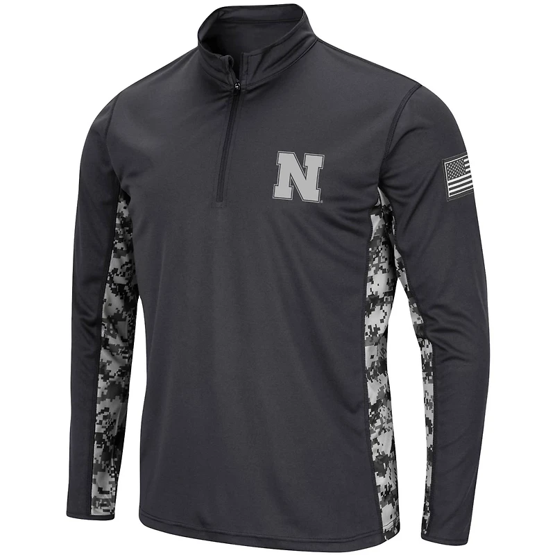 Colosseum Nebraska Huskers OHT Military Appreciation Digital Camo Lightweight Quarter-Zip Pullover