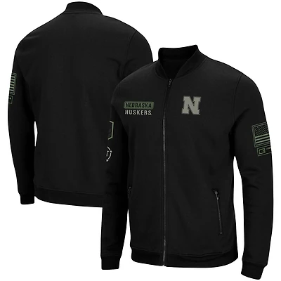 Colosseum Nebraska Huskers OHT Military Appreciation High-Speed Bomber Full-Zip Jacket