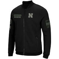Colosseum Nebraska Huskers OHT Military Appreciation High-Speed Bomber Full-Zip Jacket