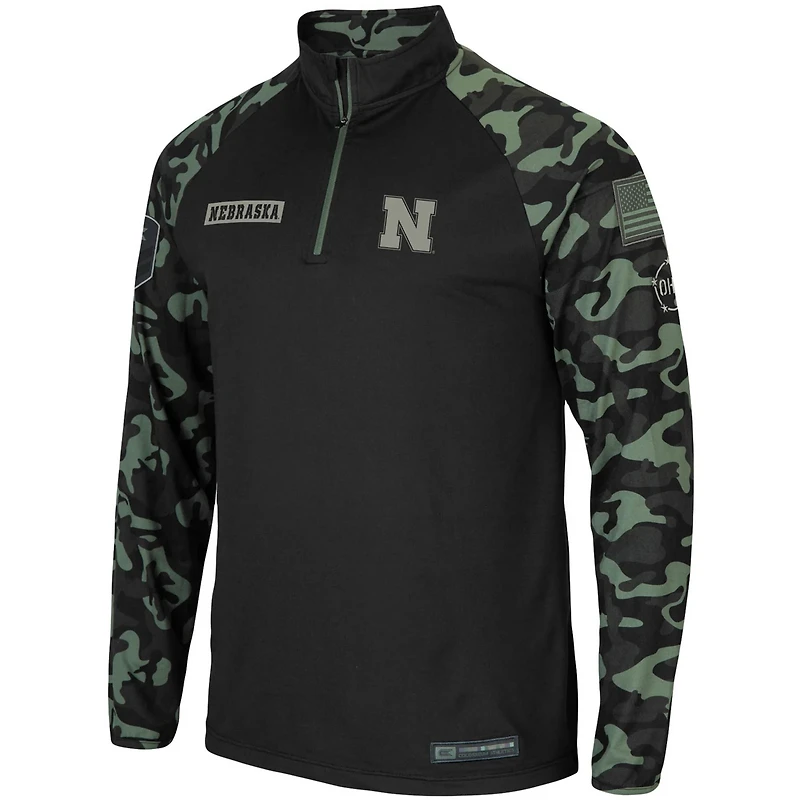 Colosseum Nebraska Huskers OHT Military Appreciation Take Flight Raglan Quarter-Zip Jacket