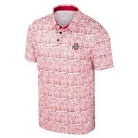 Colosseum Ohio State Buckeyes It's Time Allover Print Polo