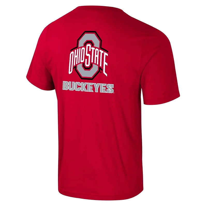 Colosseum Ohio State Buckeyes Logo Lockup 2-Hit Active Blend T-Shirt