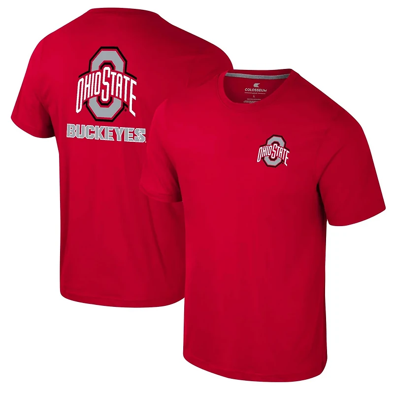 Colosseum Ohio State Buckeyes Logo Lockup 2-Hit Active Blend T-Shirt
