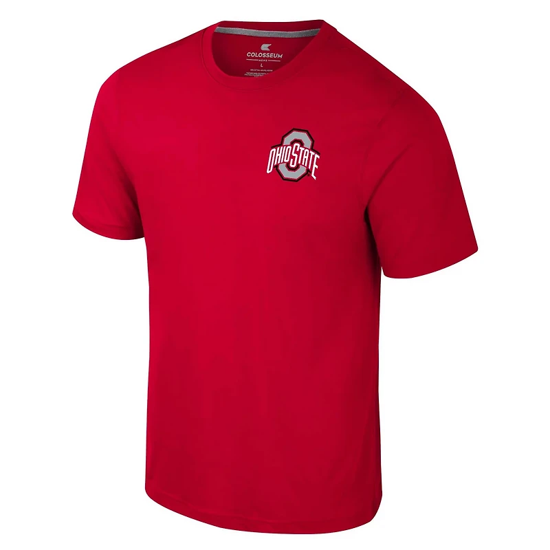 Colosseum Ohio State Buckeyes Logo Lockup 2-Hit Active Blend T-Shirt