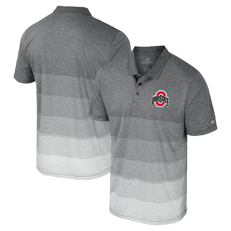 Colosseum Ohio State Buckeyes Striped Mesh Polo
