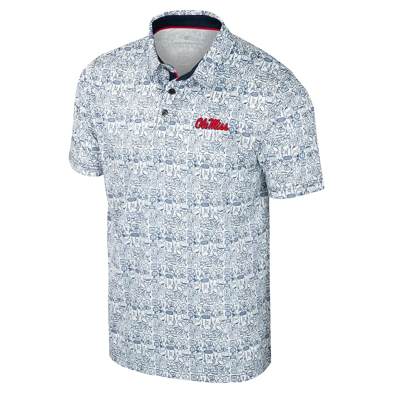 Colosseum Ole Miss Rebels It's Time Allover Print Polo