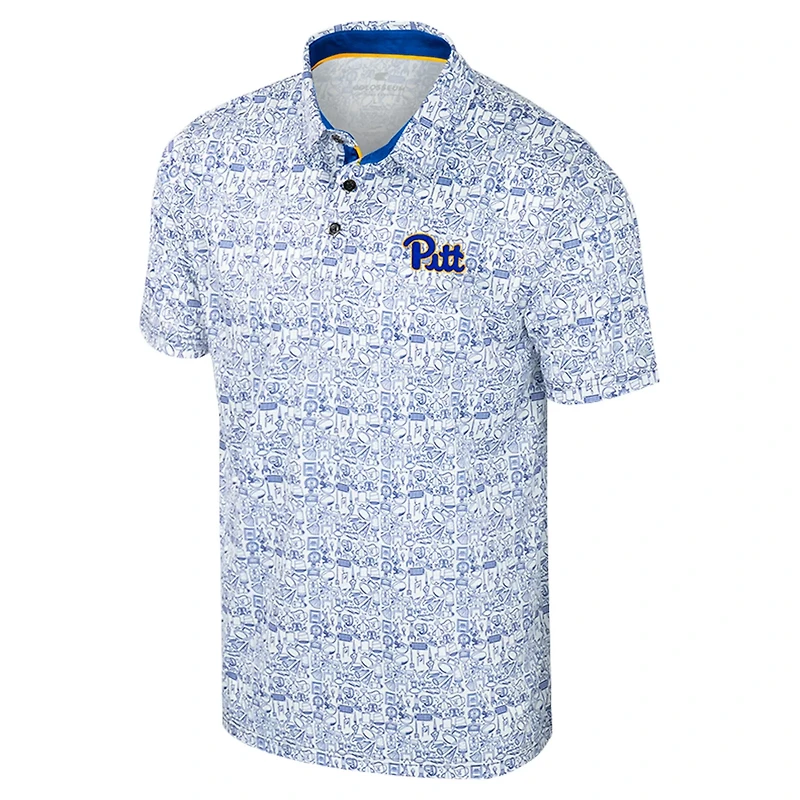 Colosseum Pitt Panthers It's Time Allover Print Polo