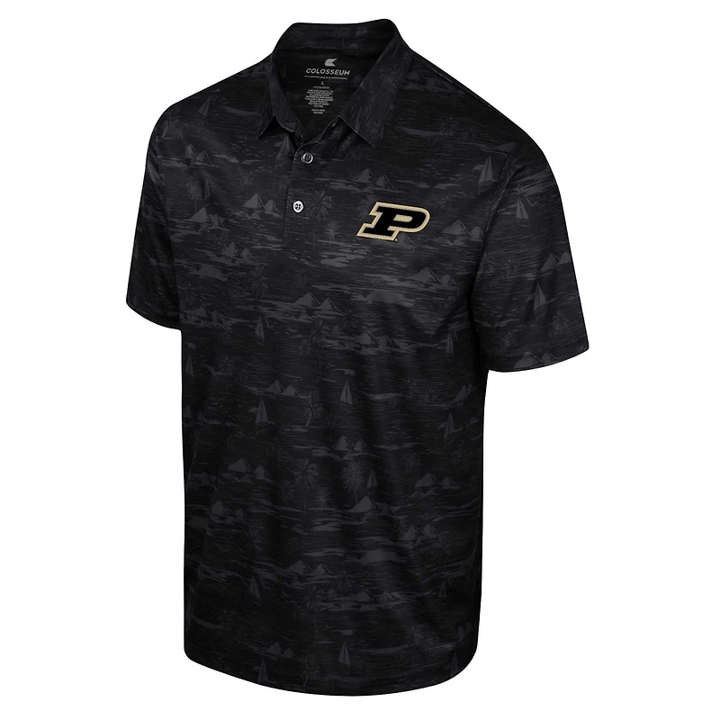 Colosseum Purdue Boilermakers Daly Print Polo